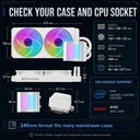 DarkFlash Cube CB240 ARGB AIO 240mm Liquid CPU Cooler - White