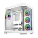 FSP U580 ATX Mid Tower Dual-Chamber Front & Left Side Tempered Glass Case With 7 ARGB Fans - White