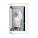 FSP U580 ATX Mid Tower Dual-Chamber Front & Left Side Tempered Glass Case With 7 ARGB Fans - White