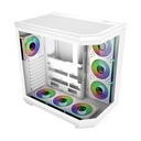 FSP U580 ATX Mid Tower Dual-Chamber Front & Left Side Tempered Glass Case With 7 ARGB Fans - White