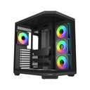 FSP U580 ATX Mid Tower Dual-Chamber Front & Left Side Tempered Glass Case With 7 ARGB Fans - Black
