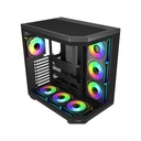 FSP U580 ATX Mid Tower Dual-Chamber Front & Left Side Tempered Glass Case With 7 ARGB Fans - Black