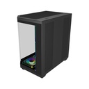 FSP U580 ATX Mid Tower Dual-Chamber Front & Left Side Tempered Glass Case With 7 ARGB Fans - Black