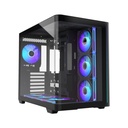 FSP M580 ATX Mid Tower Panoramic Curved Front & Left Side Tempered Glass Case With 4 ARGB Fans - Black