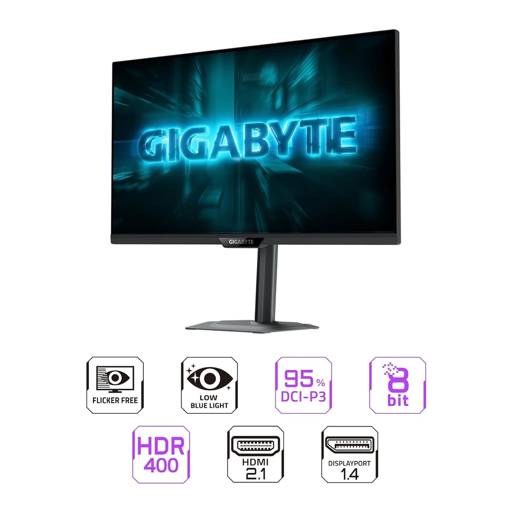 Gigabyte G27U 27" Dual Mode IPS 4K UHD 160Hz, FHD 320Hz 1ms Gaming Monitor With AMD FreeSync Premium, VESA DisplayHDR 400