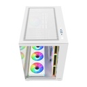 FSP M341 ATX Mid Tower Dual Chamber Front & Left Side Tempered Glass Case With 7 ARGB Fans - White