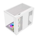 FSP S342 ATX Mid Tower Dual-Chamber Front & Left Side Tempered Glass Case With 6 ARGB Fans - White