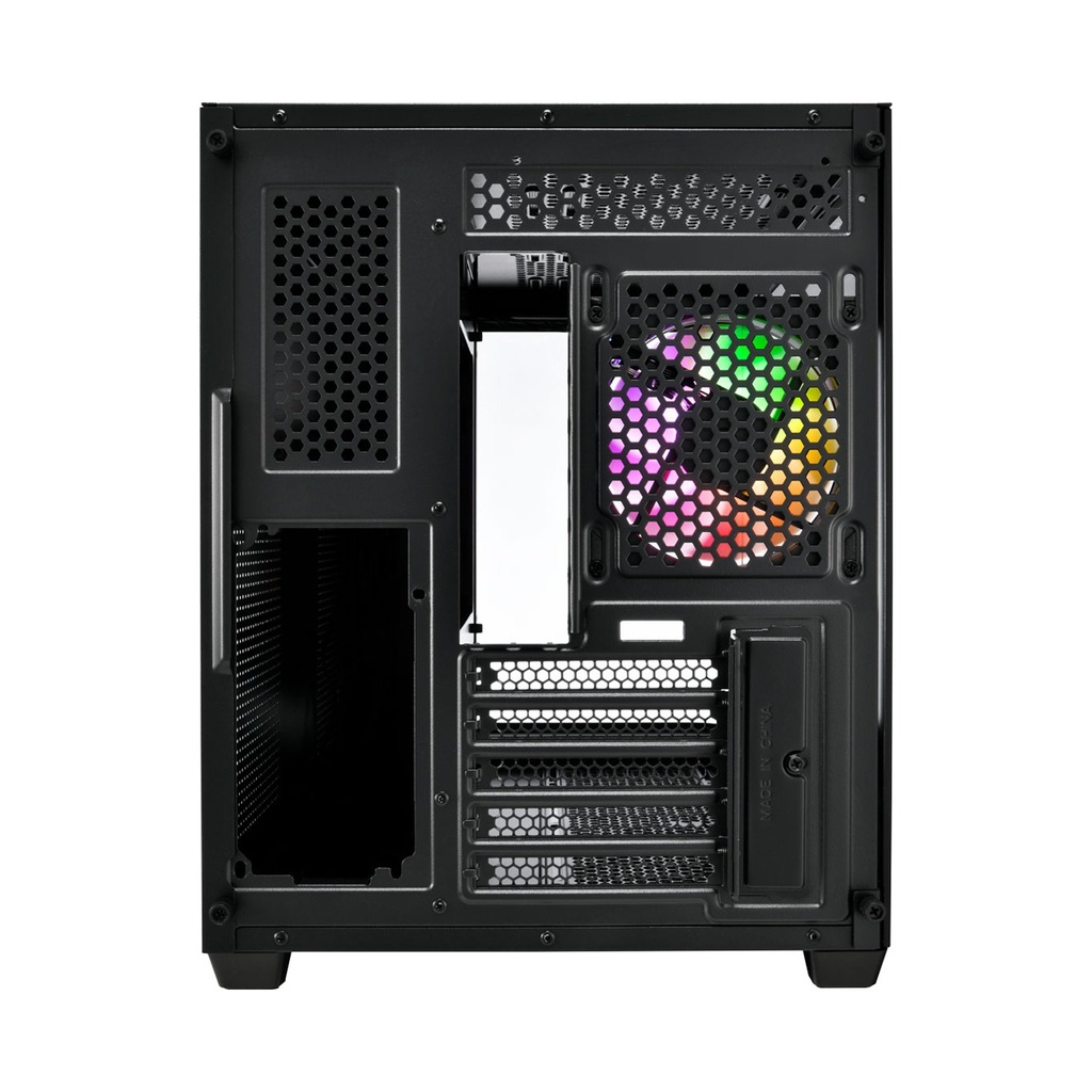 FSP S380 ATX Mid Tower 3D Curved Front & Left Side Tempered Glass Case With 3 ARGB Fans - Black