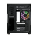 FSP S380 ATX Mid Tower 3D Curved Front & Left Side Tempered Glass Case With 3 ARGB Fans - Black