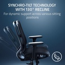 Razer Fujin Mesh Ergonomic Gaming Chair With 136 degree Recline, Adjustable Lumbar, High Seat Height, Padded Armrests Ultra-Durable - Black
