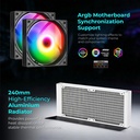 Tortox Nextgen Nivora High Performance 240mm RGB Liquid CPU Cooler -White
