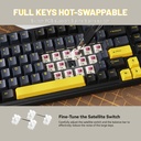 Attack Shark X98 Wired+2.4G & BT Tri-Mode Switch RGB Keyboard - Star Black + StrawBerry Switch