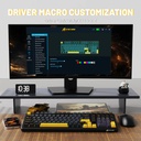 Attack Shark X98 Wired+2.4G & BT Tri-Mode Switch RGB Keyboard - Star Black + StrawBerry Switch
