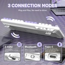 Attack Shark X87 RGB Wired+2.4G & BT Tri-Mode Switch Keybaord RGB backLit, Macro Programmable - Twillight Purple + Strawberry Switch
