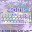 Attack Shark X87 RGB Wired+2.4G & BT Tri-Mode Switch Keybaord RGB backLit, Macro Programmable - Twillight Purple + Strawberry Switch