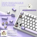 Attack Shark X87 RGB Wired+2.4G & BT Tri-Mode Switch Keybaord RGB backLit, Macro Programmable - Twillight Purple + Strawberry Switch