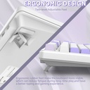Attack Shark X87 RGB Wired+2.4G & BT Tri-Mode Switch Keybaord RGB backLit, Macro Programmable - Twillight Purple + Strawberry Switch