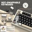 Attack Shark X87 RGB Wired+2.4G & BT Tri-Mode Switch Keybaord RGB backLit, Macro Programmable - Cheez White + Strawberry Swtich