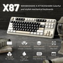 Attack Shark X87 RGB Wired+2.4G & BT Tri-Mode Switch Keybaord RGB backLit, Macro Programmable - Cheez White + Strawberry Swtich