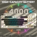 Attack Shark X87 RGB Wired+2.4G & BT Tri-Mode Switch Keybaord RGB backLit, Macro Programmable - Cheez White + Strawberry Swtich