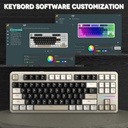 Attack Shark X87 RGB Wired+2.4G & BT Tri-Mode Switch Keybaord RGB backLit, Macro Programmable - Cheez White + Strawberry Swtich