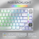 ATTACK SHARK X820 Ultra RGB Tri-Mode Mechanical Keyboard - White Contours + Shark Switch