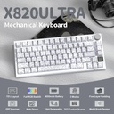 ATTACK SHARK X820 Ultra RGB Tri-Mode Mechanical Keyboard - White Contours + Shark Switch