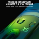 Attack Shark X5 RGB Wired+2.4Gz & BT Connection, Light Weight Design, Ergonomic Design 4000DPI Adustment - Black