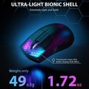 Attack Shark X5 RGB Wired+2.4Gz & BT Connection, Light Weight Design, Ergonomic Design 4000DPI Adustment - Black