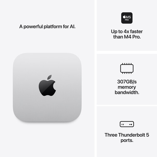 Apple Mac Mini M5 Pro Chip 18-Core CPU 20-Core GPU 64GB RAM 2TB SSD -Silver
