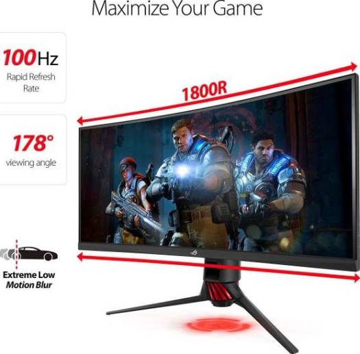 ASUS ROG Strix XG35VQ Curved Gaming Monitor – 35 inch 1ms UWQHD (3440x1440), 100Hz, Adaptive-Sync(FreeSync™), Extreme Low Motion Blur | XG35VQ 