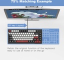 MageGee SKY81 Wired Mechanical Hot-Swappable Gaming Keyboard, Red Switch, 83 Keys Anti-Ghosting, 3-Color Combination Keycaps, 1.6m Cable Length, Ice Blue Lighting, ENG Layout, USB, Black/Gray | SKY81 