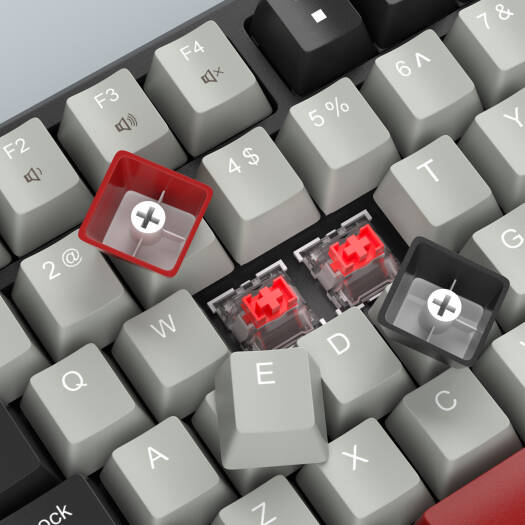 MageGee SKY81 Wired Mechanical Hot-Swappable Gaming Keyboard, Red Switch, 83 Keys Anti-Ghosting, 3-Color Combination Keycaps, 1.6m Cable Length, Ice Blue Lighting, ENG Layout, USB, Black/Gray | SKY81 