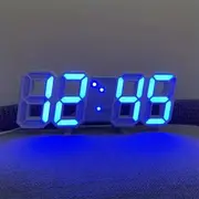 3D Digital Alarm Clock: Modern LED Wall Clock with 3 Auto Brightness Levels, Snooze Function, Night Light, Date & Temperature Display (Multiple Colors) 