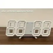 3D Digital Alarm Clock: Modern LED Wall Clock with 3 Auto Brightness Levels, Snooze Function, Night Light, Date & Temperature Display (Multiple Colors) 