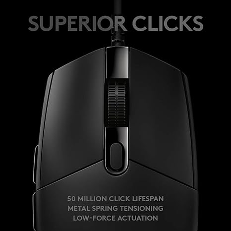 Logitech G PRO Hero Wired Gaming Mouse, 12000 DPI, RGB Lightning, Ultra Lightweight, 6 Programmable Buttons, On-Board Memory, Compatible with PC/Mac - Black 