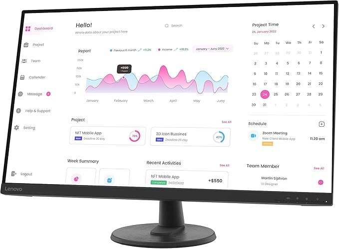 Lenovo D32-40(C22320FD0) 32 Inch PC Monitor | FHD, 1080p, 60Hz, 5ms, HDMI, DP 