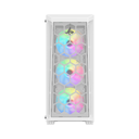 PC Case SHARX RAZORFIN ARGB - ATX PC Case With Front Mesh Panel, 4 x 120mm Pre-Installed Fans Model R-200,White 