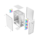 PC Case SHARX RAZORFIN ARGB - ATX PC Case With Front Mesh Panel, 4 x 120mm Pre-Installed Fans Model R-200,White 