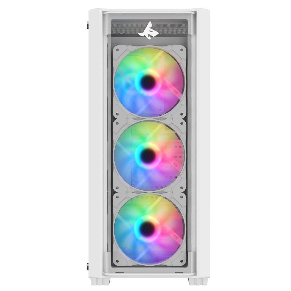PC Case SHARX STRIKER ARGB - ATX PC Case With Front Mesh Panel, 4 x 120mm Pre-Installed Fans Model S-200,WHITE 