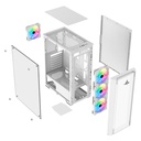 PC Case SHARX STRIKER ARGB - ATX PC Case With Front Mesh Panel, 4 x 120mm Pre-Installed Fans Model S-200,WHITE 
