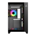 PC Case Sharx Profin GX700 Mid Tower Two Side Panel Front & Left Side Tempered Glass with 7 ARGB Fans - Black 