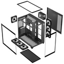 PC Case Sharx Profin GX700 Mid Tower Two Side Panel Front & Left Side Tempered Glass with 7 ARGB Fans - Black 