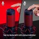 HyperX QuadCast - USB Condenser Gaming Microphone, for PC, PS4, PS5 and Mac, Anti-Vibration Shock Mount, Four Polar Patterns, Pop Filter, Gain Control, Podcasts, Twitch, YouTube, Discord, Red LED