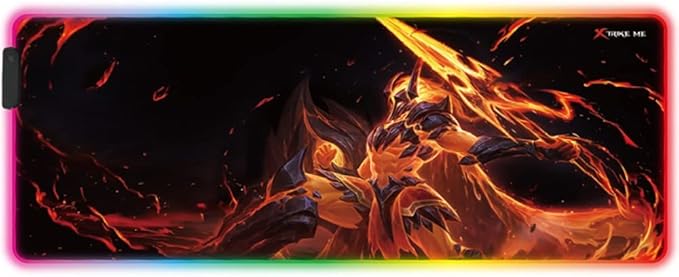 [XMM0X] XTRIKE ME MP605 RGB Gaming Mouse Pad - Size 800 X 300 x 3mm - Extended Size For Keyboard & Mouse - Speed Edition With Stitched Edges