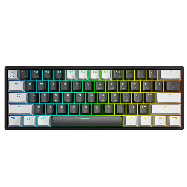 [LKG0N] LEAVEN K620 Gaming Mechanical Keyboard Computer Notebook Wired Keyboard 61 Keys Green Axis RGB Gaming Mechanical Keyboard