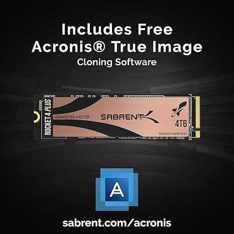 [S4R0N] SABRENT 4TB Rocket 4 PLUS NVMe 4.0 Gen4 PCIe M.2 Internal SSD Extreme Performance Solid State Drive R/W 7100/6600MB/s (SB-RKT4P-4TB)