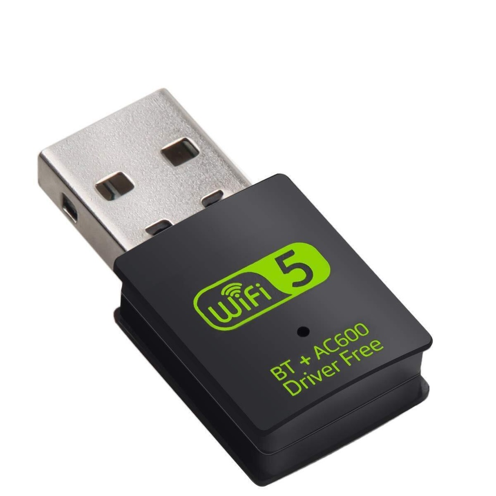 USB WiFi Bluetooth Adapter, 600Mbps 2.4/5Ghz Wireless Mini for Laptop/Desktop