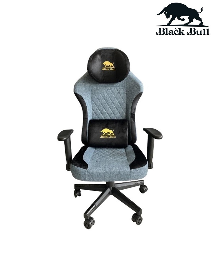 [BBGDN] Black Bull Gaming Chair With Molded Headrest Up & Down - Fabric , Black/Blue - UMGC103B