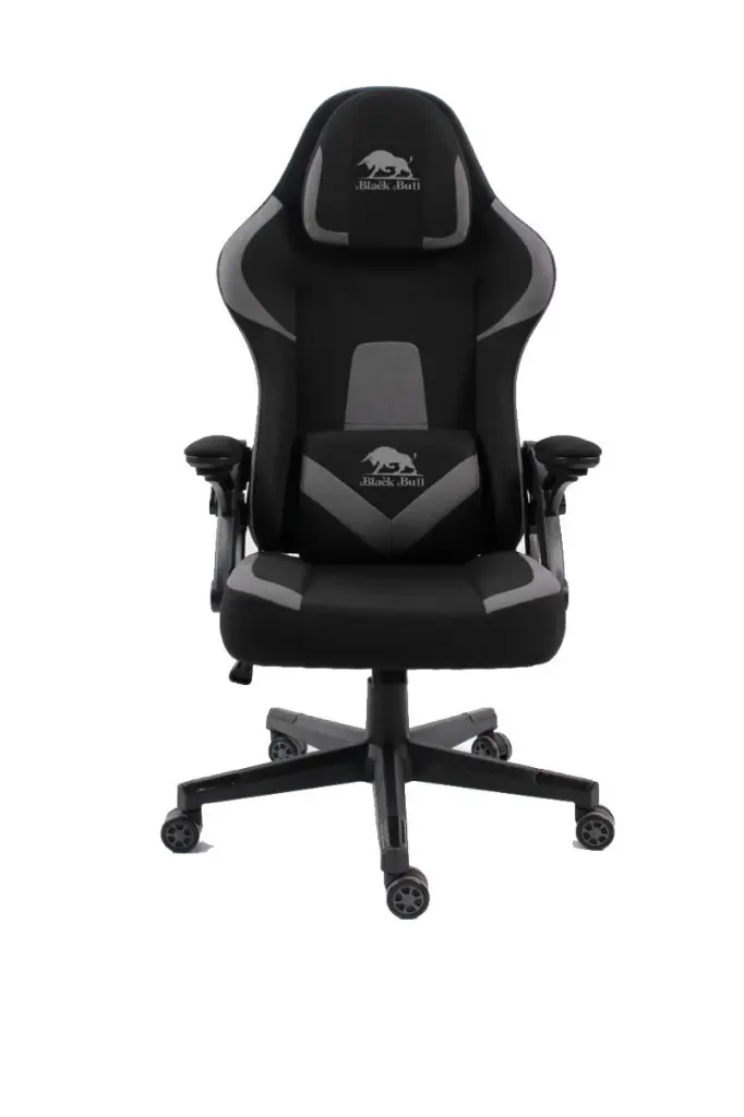 [BBGFN] Black Bull Gaming Chair With Molded Headrest Up & Down - Fabric Black/Gray - UMGC101G
